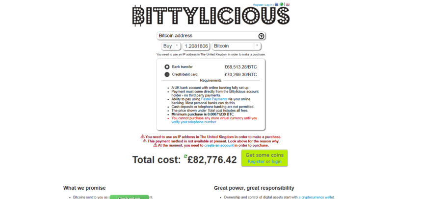 Bittylicious Exchange: Buy & Sell Crypto Instantly