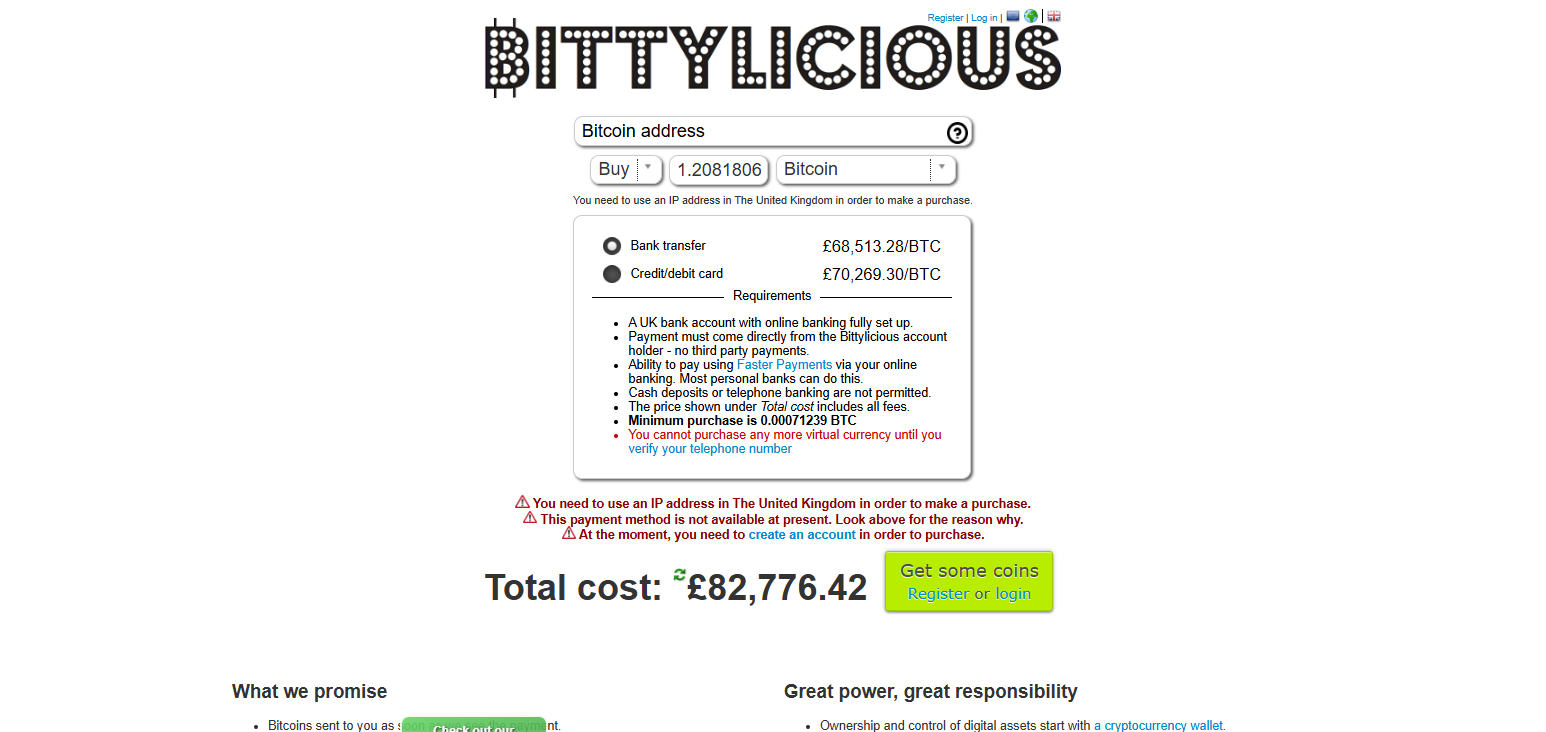 Bittylicious Exchange: Buy & Sell Crypto Instantly