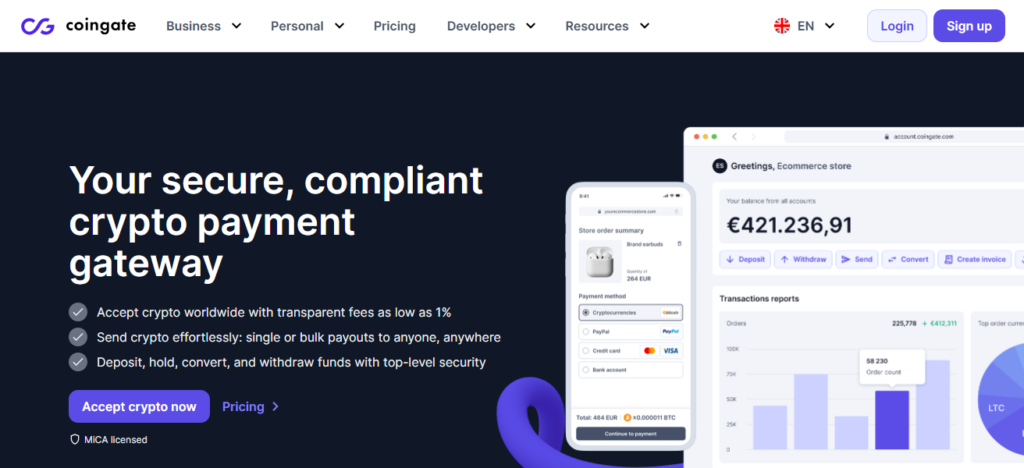 10 Best BitCart Alternatives for Secure Crypto Payments 2025 5 CoinGate