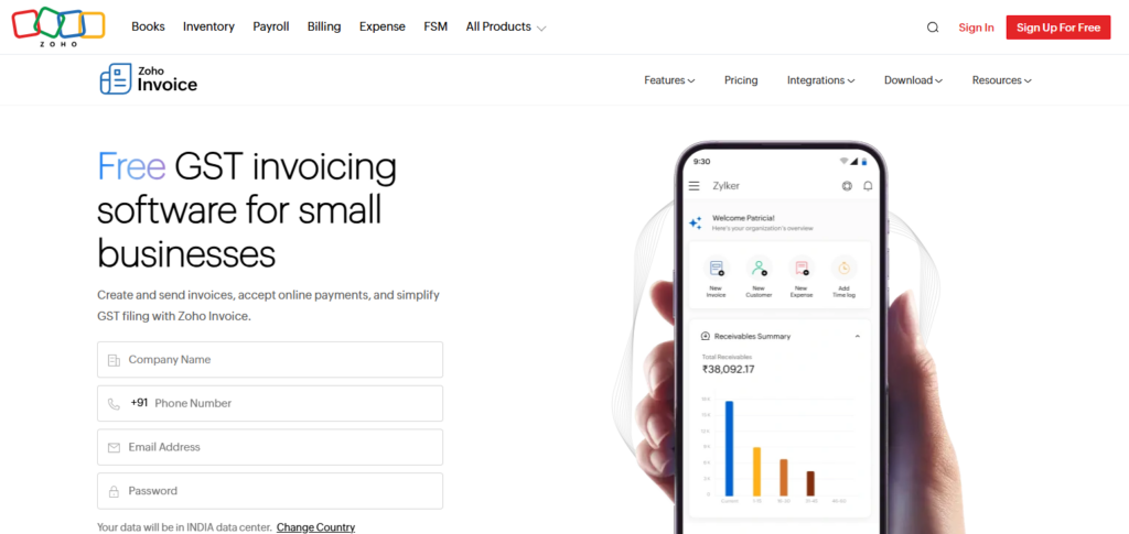 Zoho Invoice