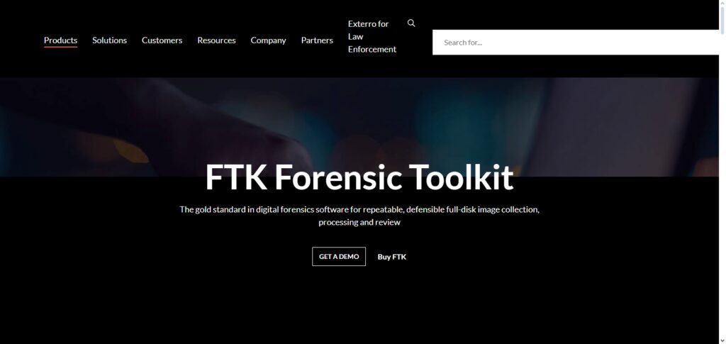 FTK (Forensic Toolkit – Exterro)