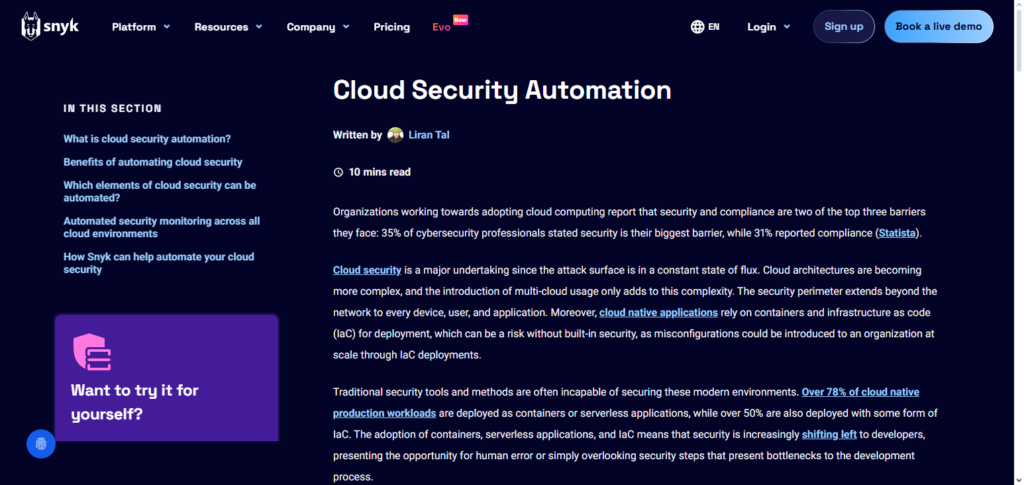 Snyk Cloud Workload Protection
