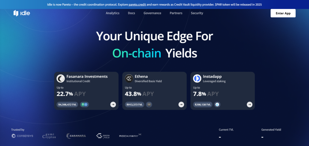 10 Best Crypto Treasury Yield Optimization Platforms 2026 8 Idle Finance