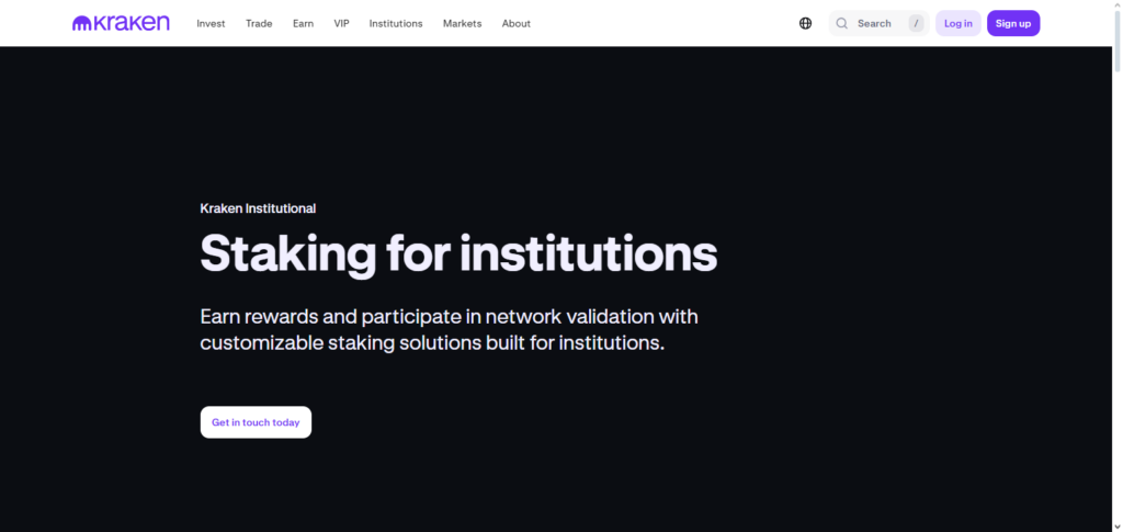 Kraken Institutional Staking