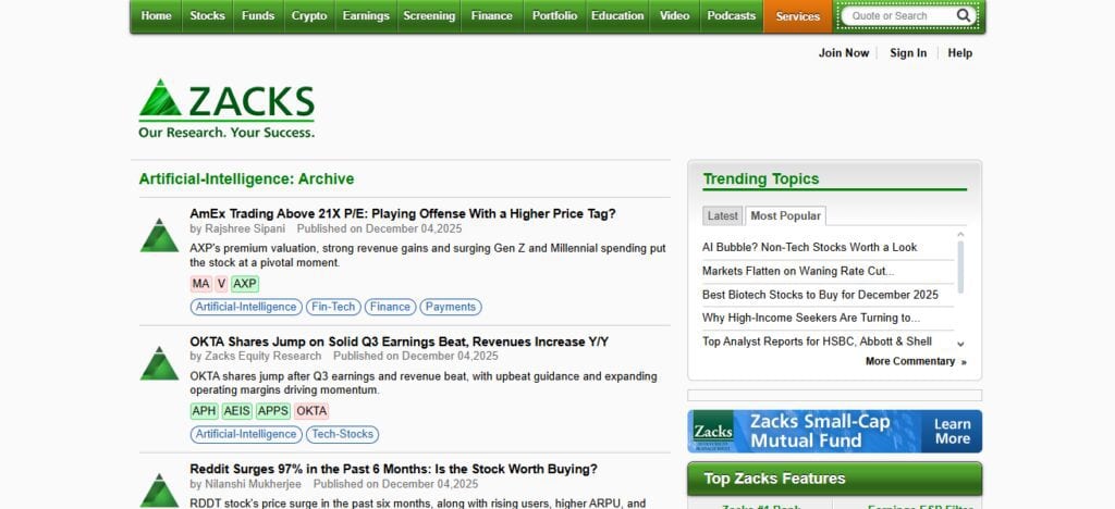 Zacks Investment Research AI