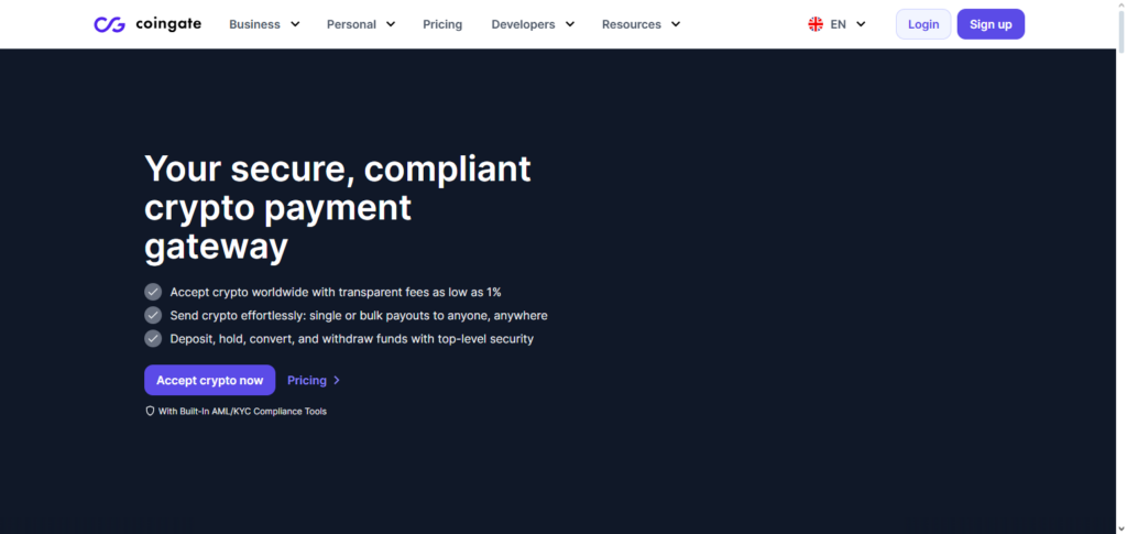 10 Best Crypto Payment Processors for SaaS Companies 3 CoinGate