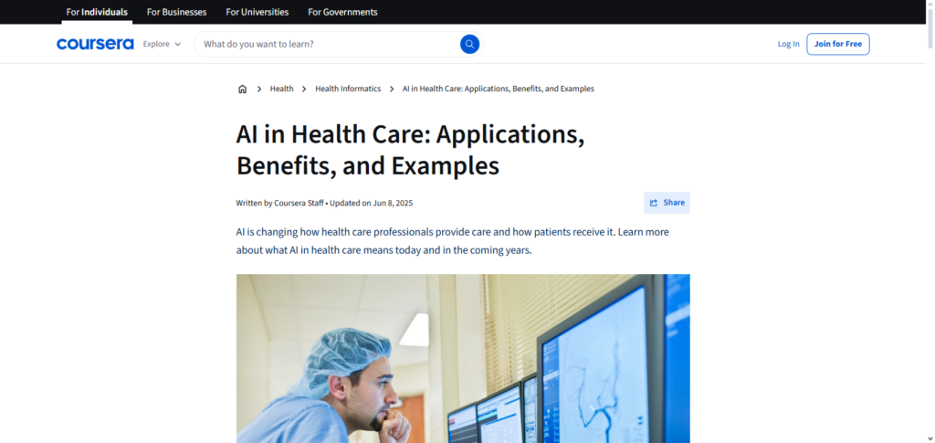 10 Best AI Courses for High-Paying Careers in 2025 10 AI for Healthcare