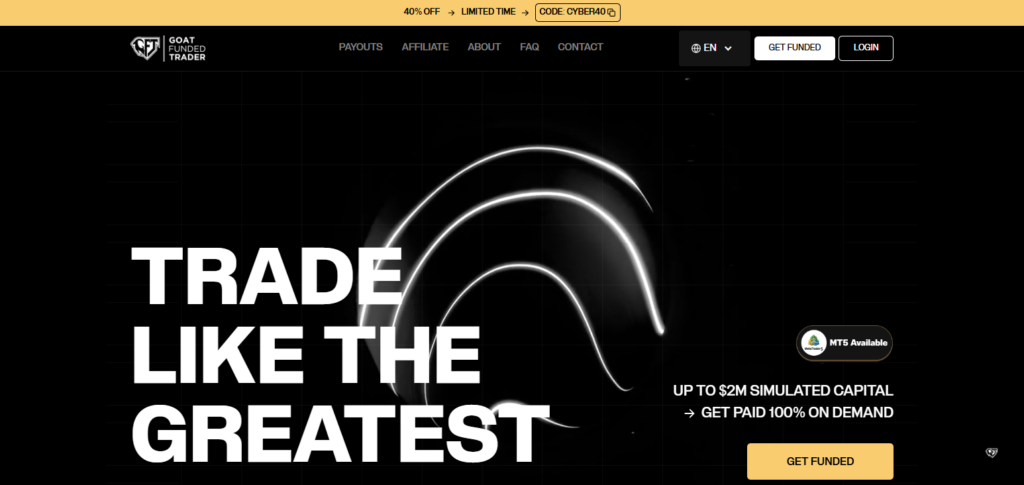 10 Best Prop Firms Without News Trading Restrictions 9 Goat Funded Trader – Up To $1,600,000 In Funding | 95% Profit Split