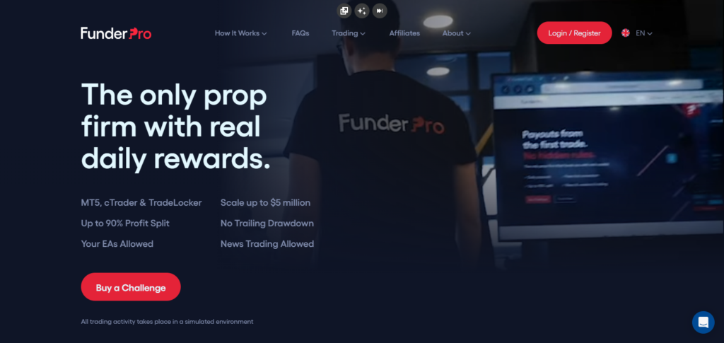 10 Best Prop Firms Without News Trading Restrictions 6 FunderPro – Financing Up to $5,000,000 | Profit Share Up to 80%