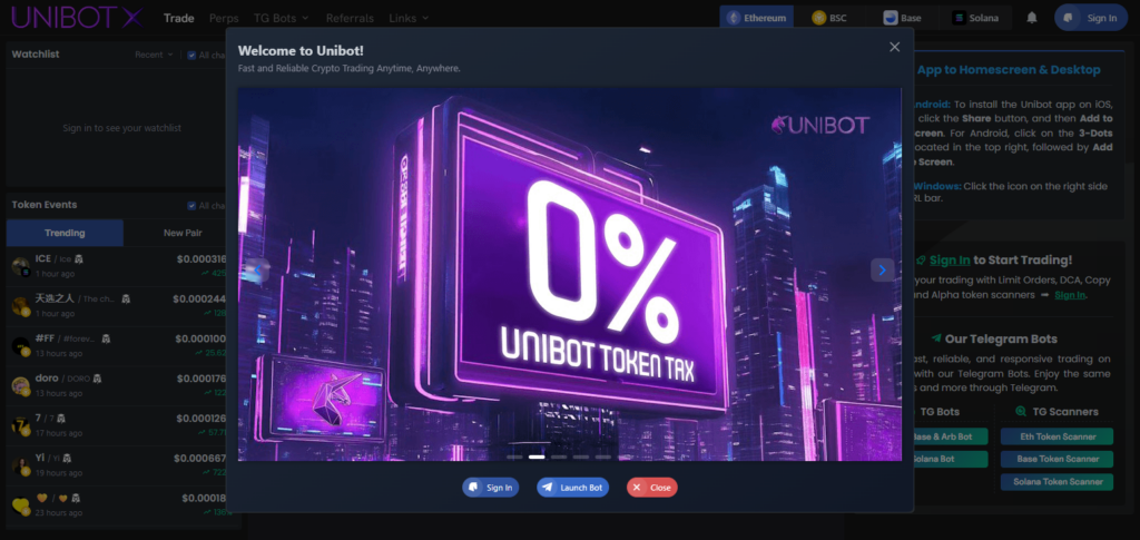 10 Best Maestro Bot Alternatives for Memecoin Trading in 2025 2 Unibot