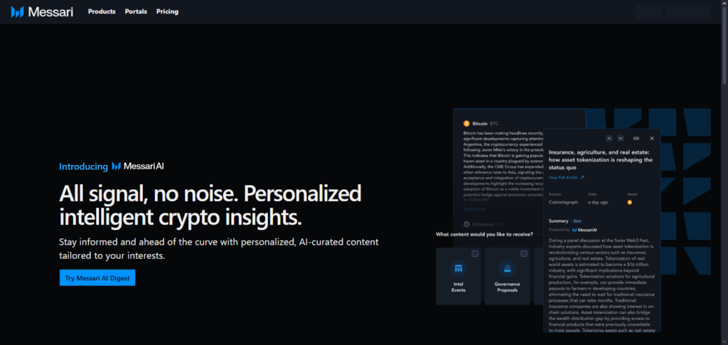 10 Best AI Liquidation Alert Tool Alternatives for Smarter Trading 8 Messari Intel AI