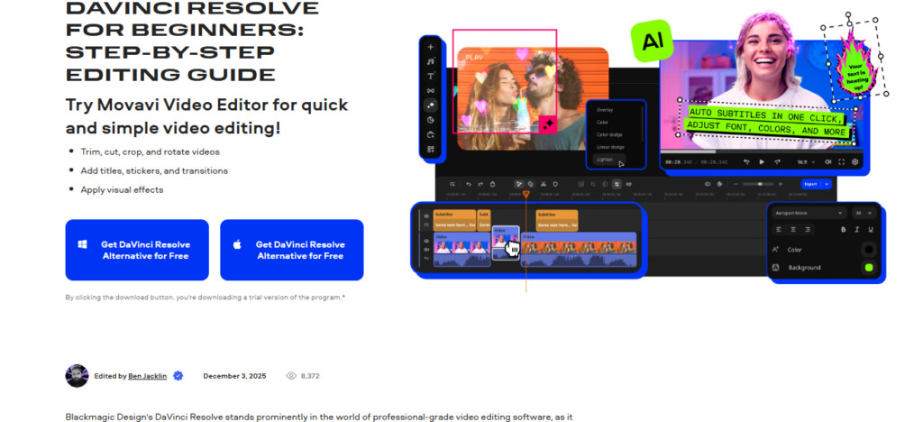 10 Best Watchers Pro Alternatives for Video & Content Creation 9 DaVinci Resolve