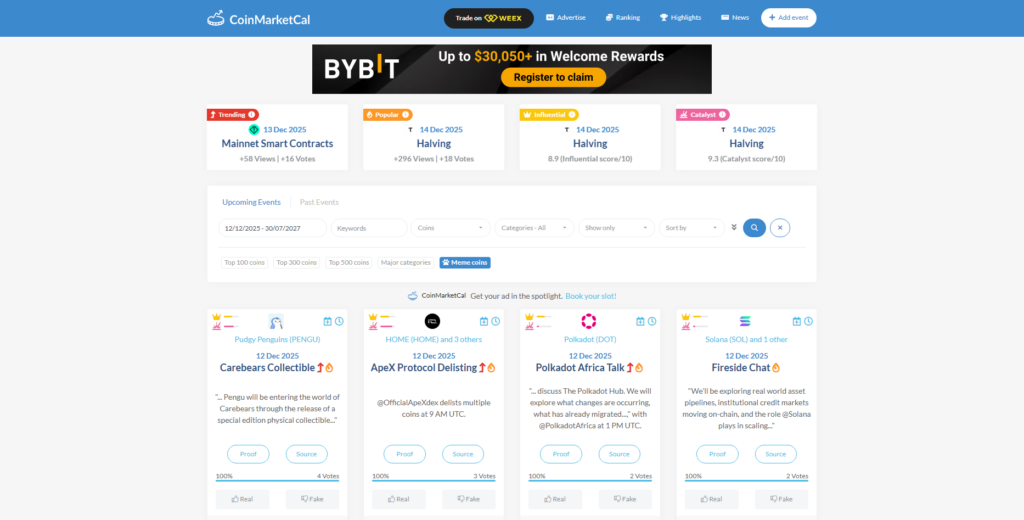 10 Best Tools to Track Real-Time Crypto On-Chain Alerts 11 CoinMarketCal