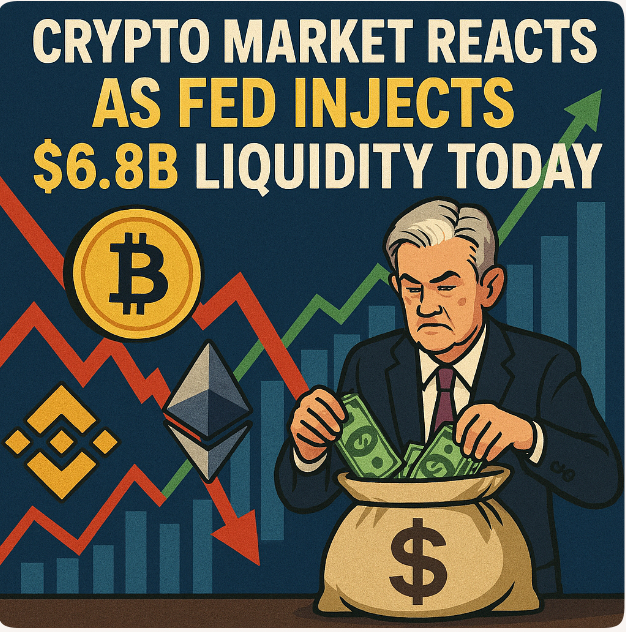 Crypto Market Reacts as Fed Injects $6.8B Liquidity Today