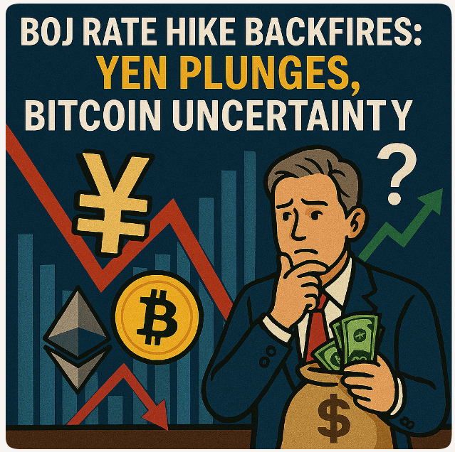 BOJ Rate Hike Backfires: Yen Plunges, Bitcoin Uncertainty