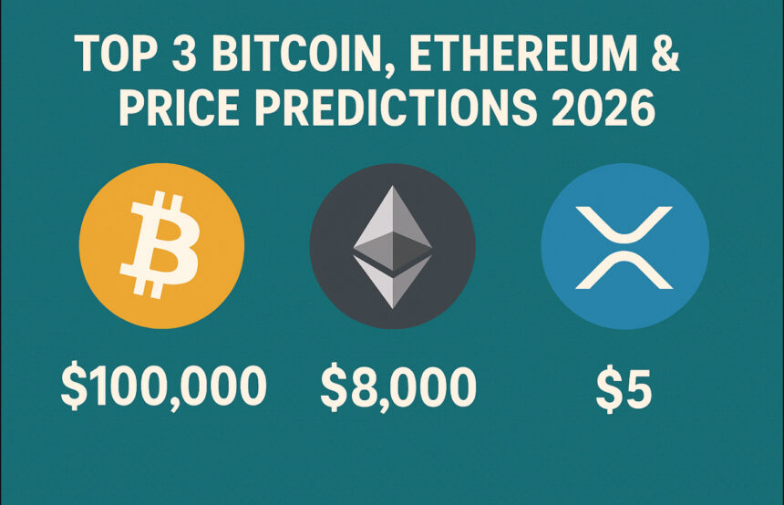 Top 3 Bitcoin, Ethereum & XRP Price Predictions 2026