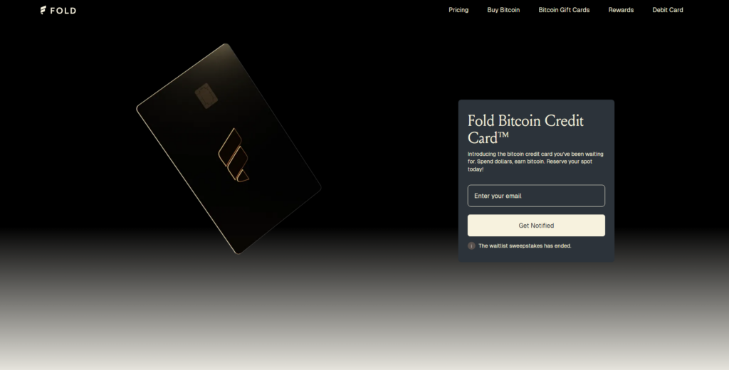 Fold Credit Card — Bitcoin Rewards Card