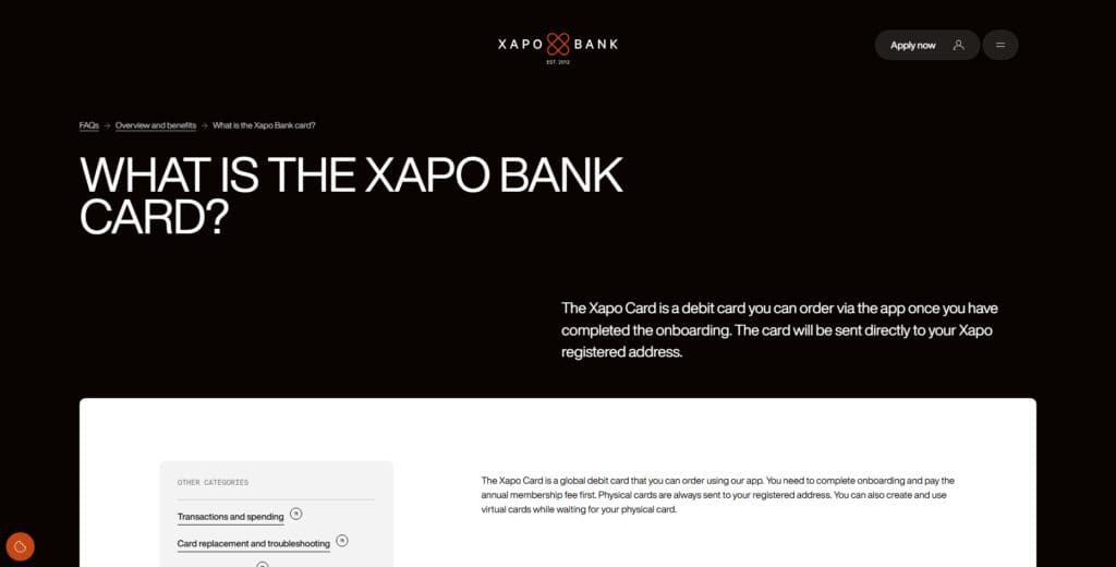 Xapo Bank Card