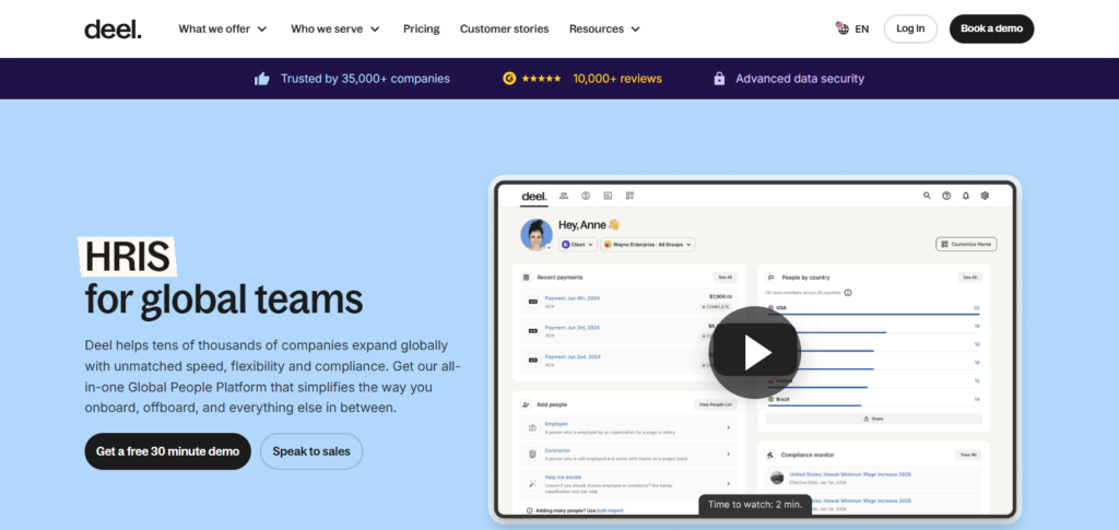 Top 10 "PayFi" Platforms to Pay Employees in Stablecoins 3 Deel