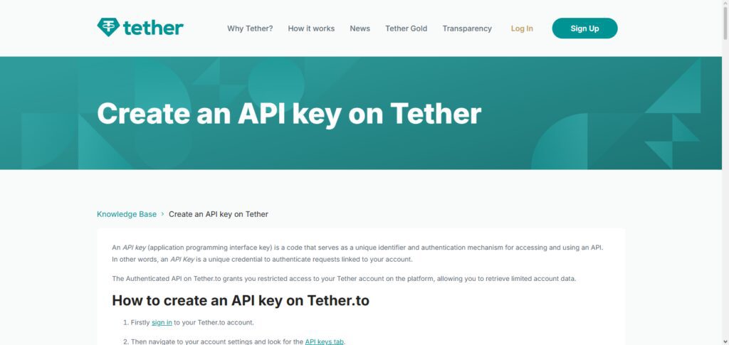 Tether API (USDT)