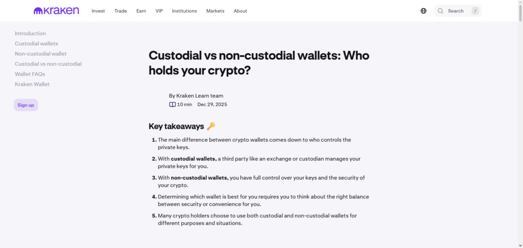 Kraken Wallet (Custodial)