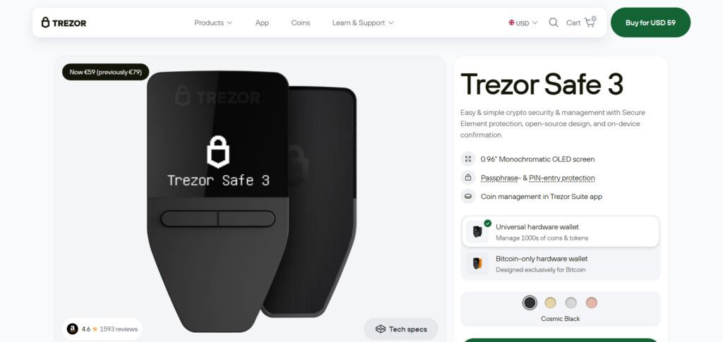 11 Best OneKey Pro Hardware Alternatives for Secure Crypto 5 Trezor Safe 3