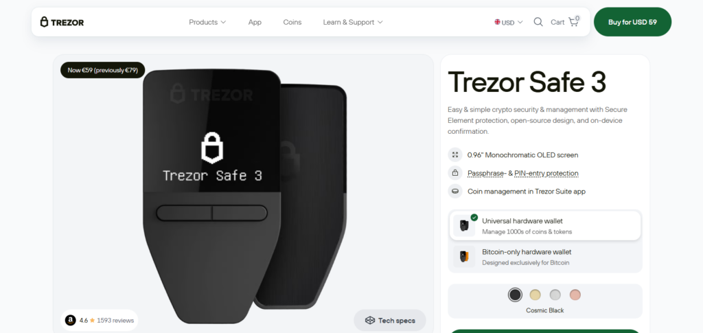 10 Best OneKey Pro Hardware Alternatives for Secure Crypto 5 Trezor Safe 3