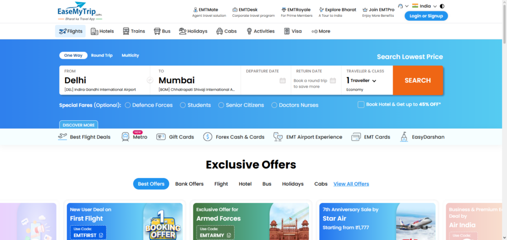 10 Best Travel Agencies Offering Refundable Bookings 9 EaseMyTrip