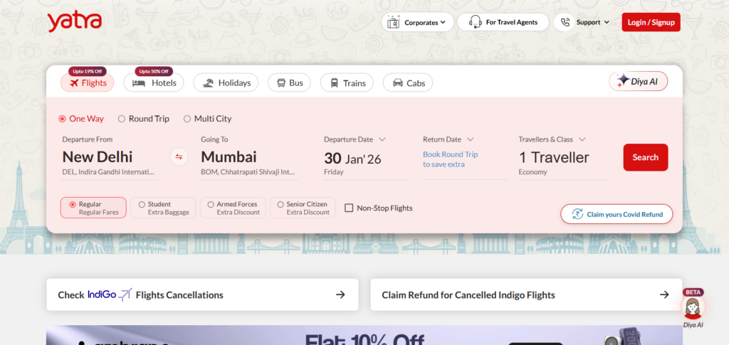 10 Best Travel Agencies Offering Refundable Bookings 3 Yatra.com