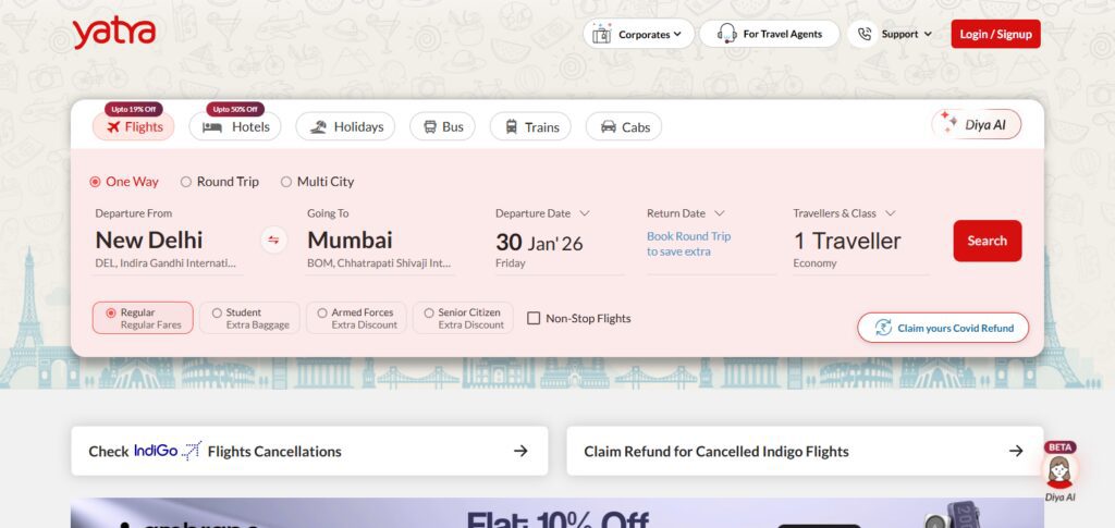 10 Best Travel Agencies With 24/7 Customer Support 3 Yatra.com