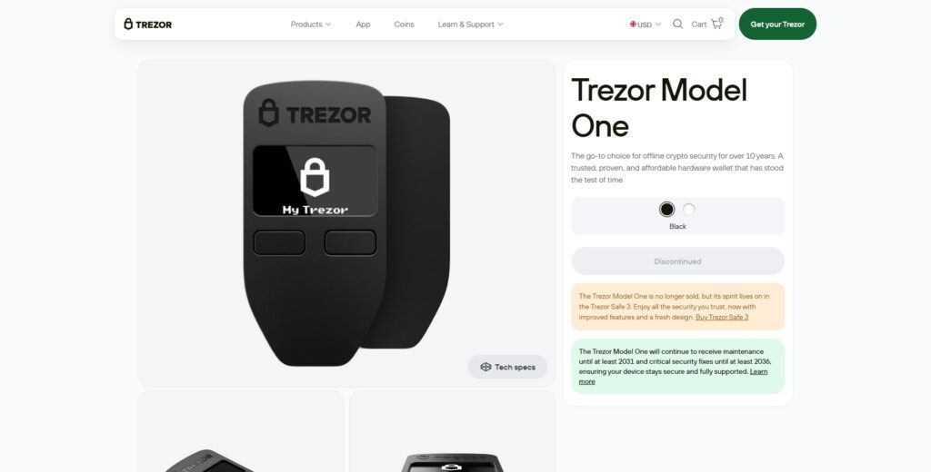 Trezor Model One – Best Decentralised Crypto Wallets in 2026  