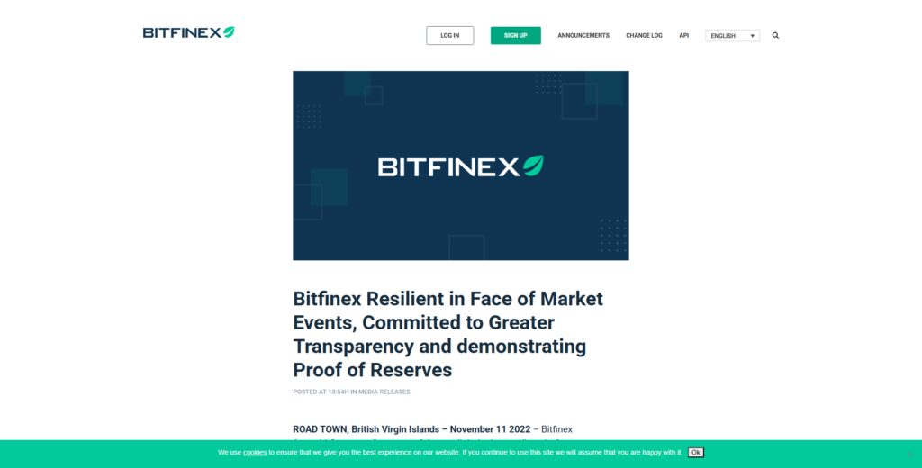 Proof of Reserves from Bitfinex