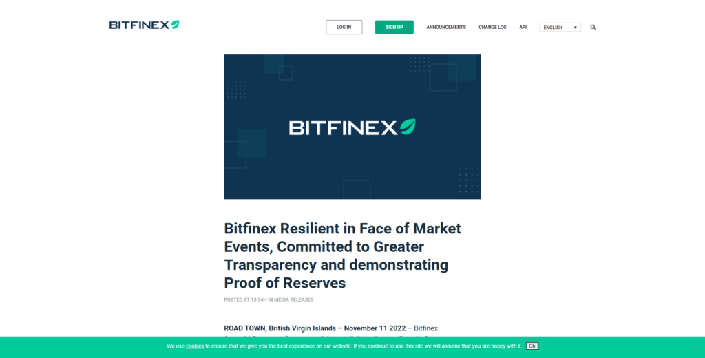Proof of Reserves from Bitfinex