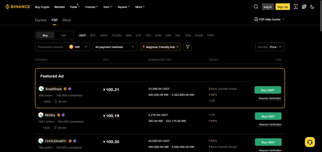 10 Best Crypto Exchanges in India Supporting INR Deposits 10 Binance p2p