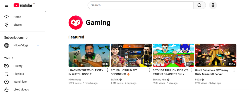  YouTube Gaming
