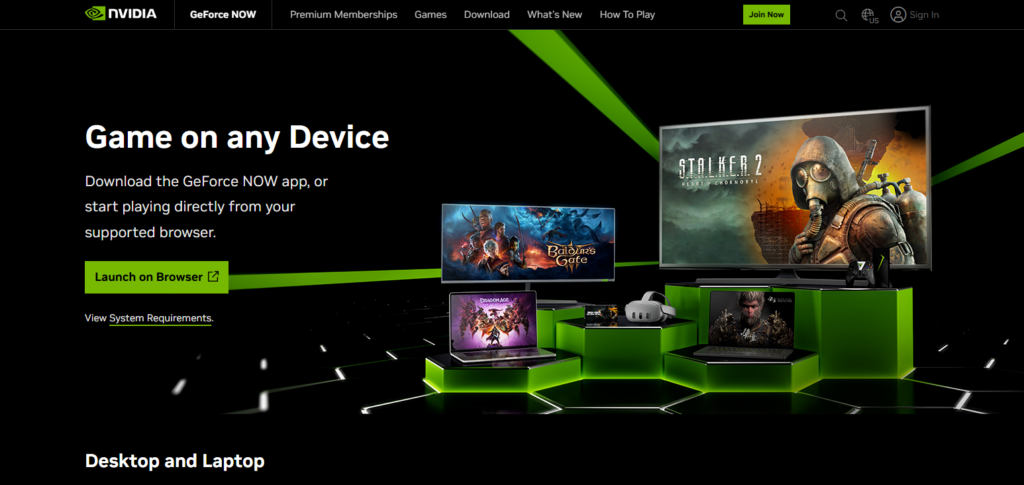 Cross-Device Cloud Power — Best: NVIDIA GeForce NOW
