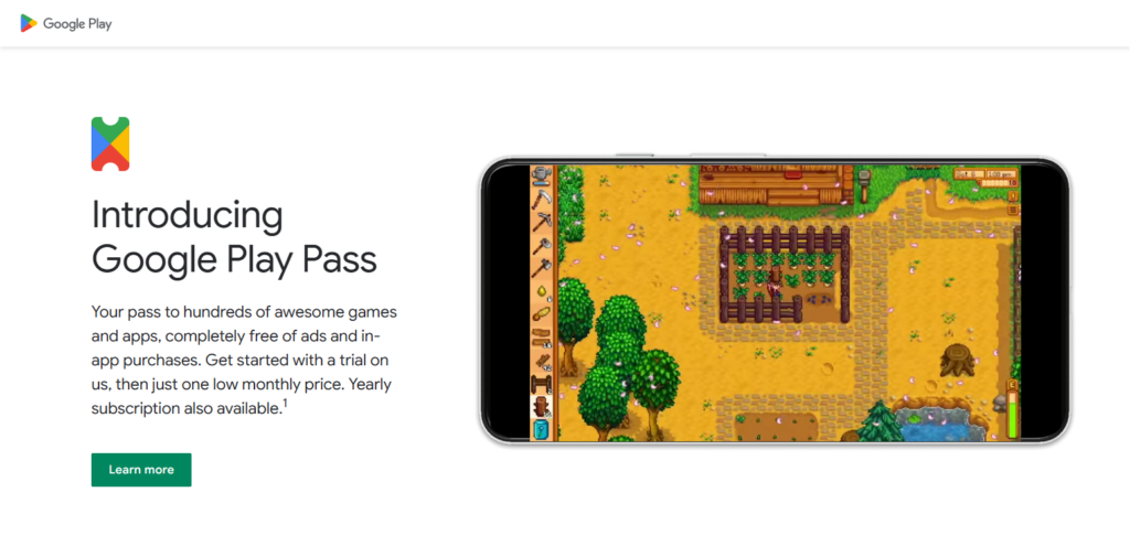 Cloud Gaming Experience — Best: Google Play Pass