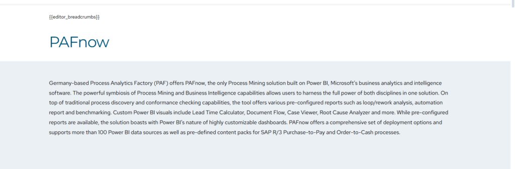 PafNow (Power BI-integrated)