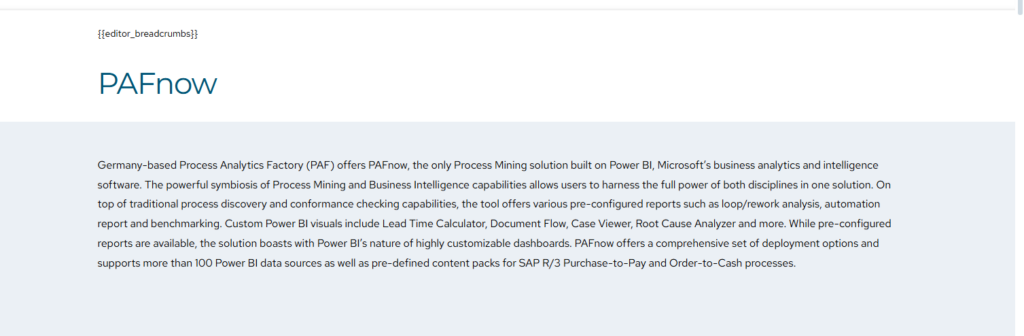 10 Best Software for Enterprise Process Mining to Optimize Business Workflows 6 PafNow (Power BI-integrated)
