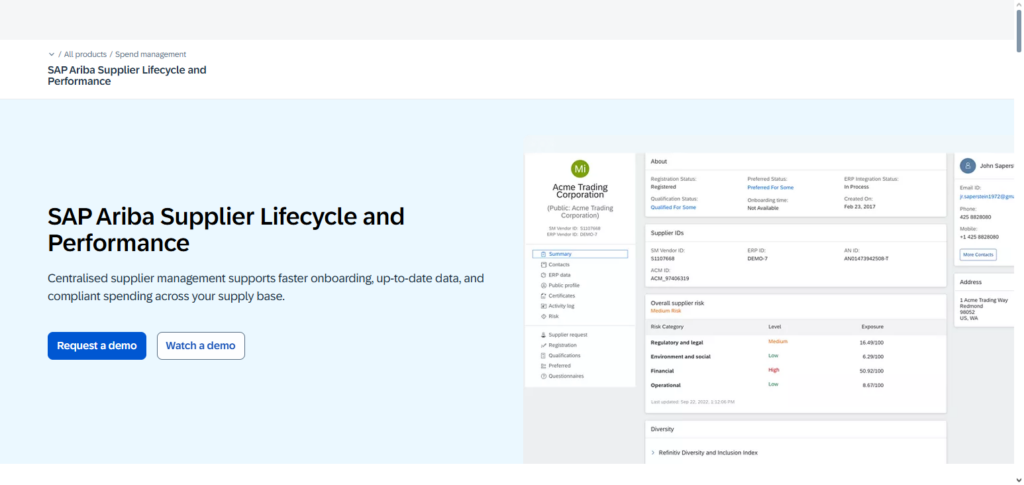 SAP Ariba Supplier Lifecycle