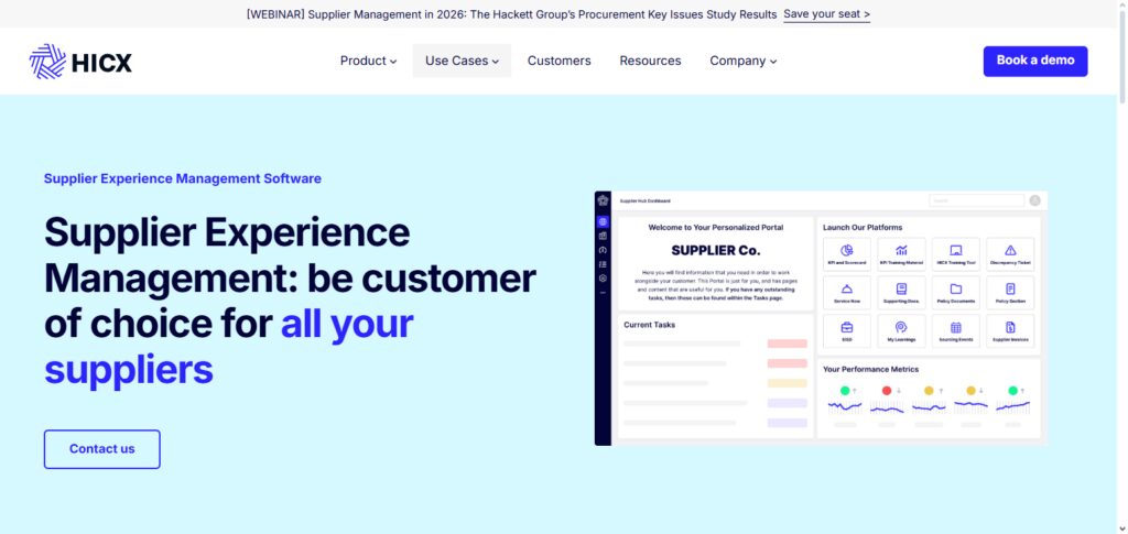 HICX Supplier Experience Platform