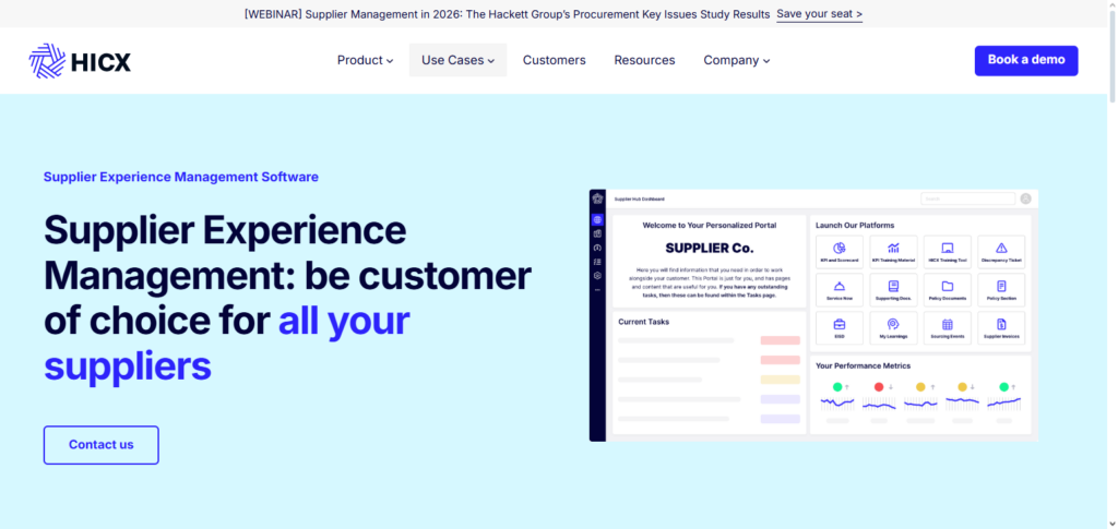 HICX Supplier Experience Platform