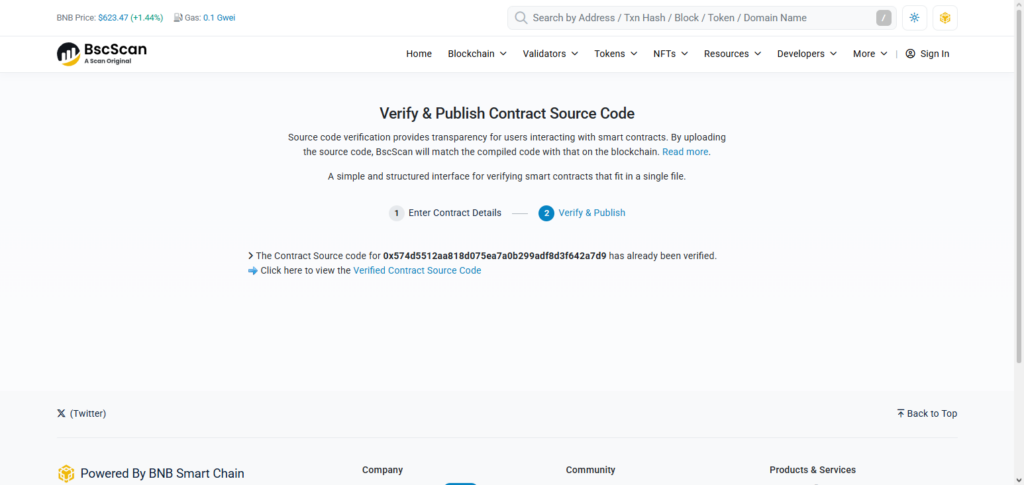 BSCScan Verified Lockers