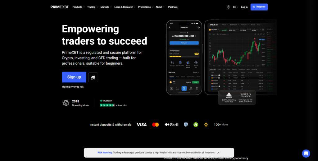 PrimeXBT - High-Leverage Shorting Platform for Multiple Assets