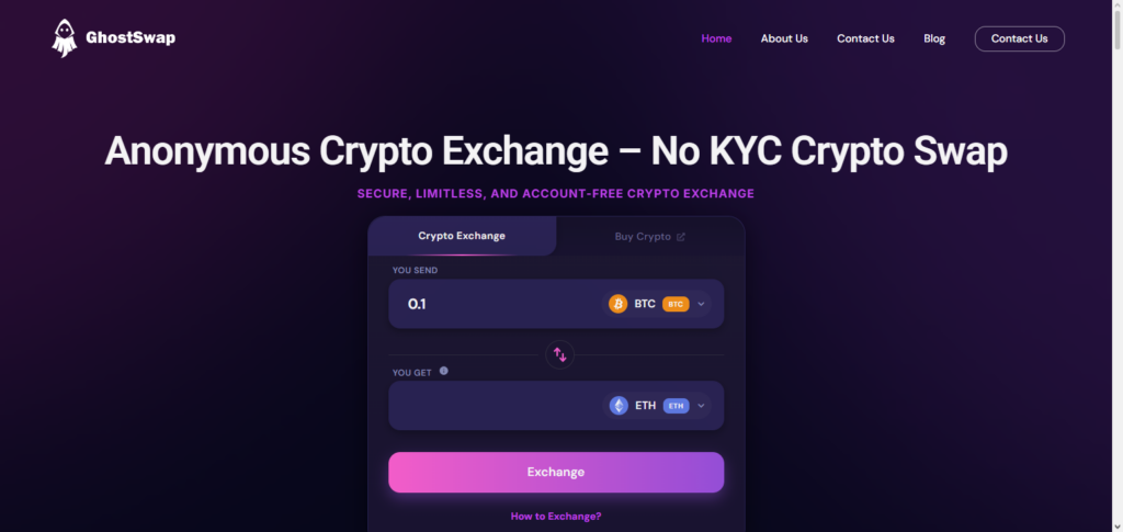 10 Best No KYC Crypto Exchanges With High Withdrawal Limits 2 GhostSwap