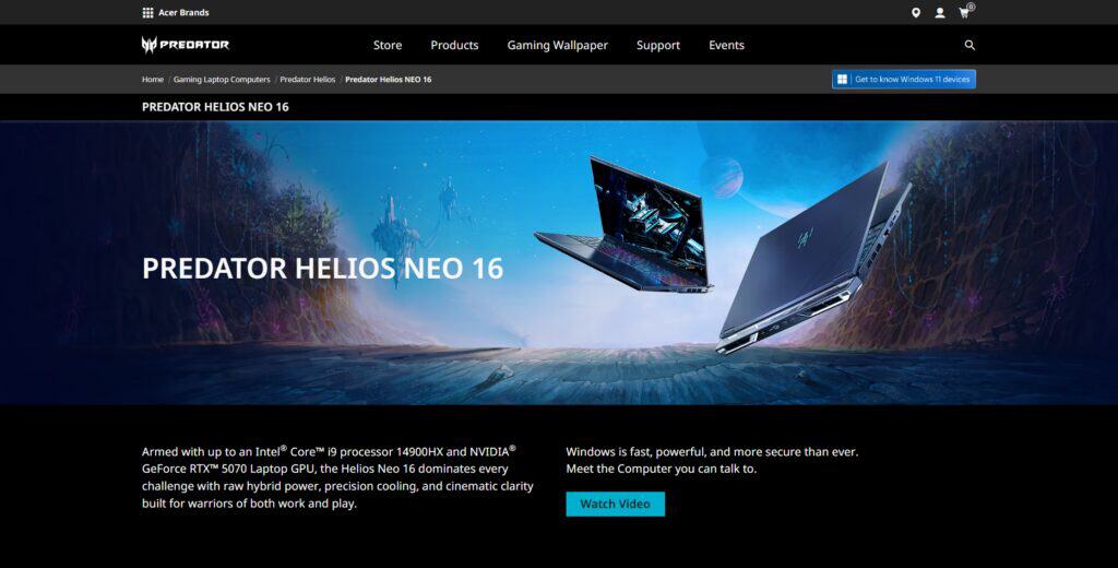 Acer Predator Helios Neo 16