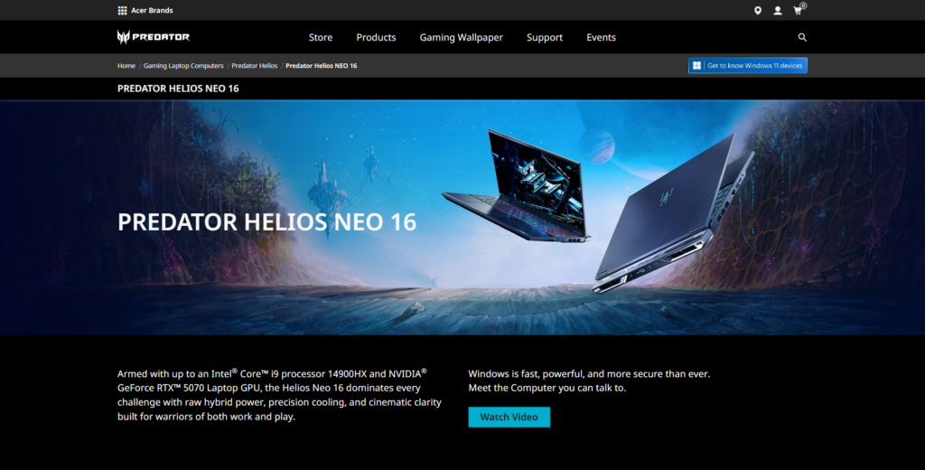 Acer Predator Helios Neo 16