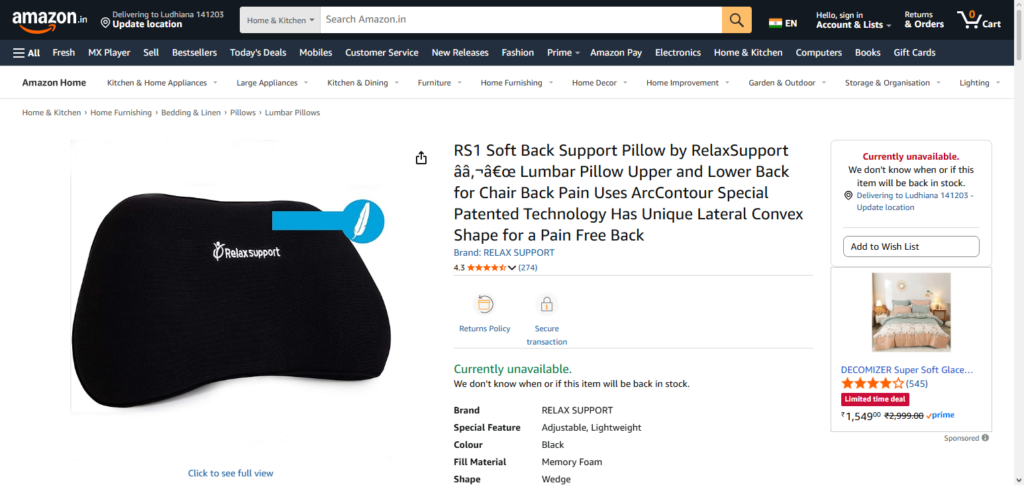 10 Best Lumbar Support Pillows From Amazon for Comfort 8 Relax Support RS1 Pillow