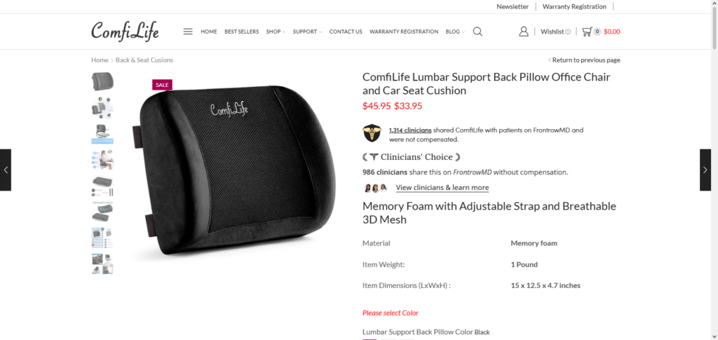 10 Best Lumbar Support Pillows From Amazon for Comfort 6 ComfiLife Lumbar Support Pillow