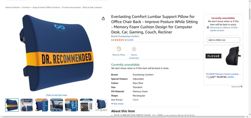 Everlasting Comfort Lumbar Pillow